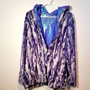 Faux Minky reversible coat / Coquettery Clothing